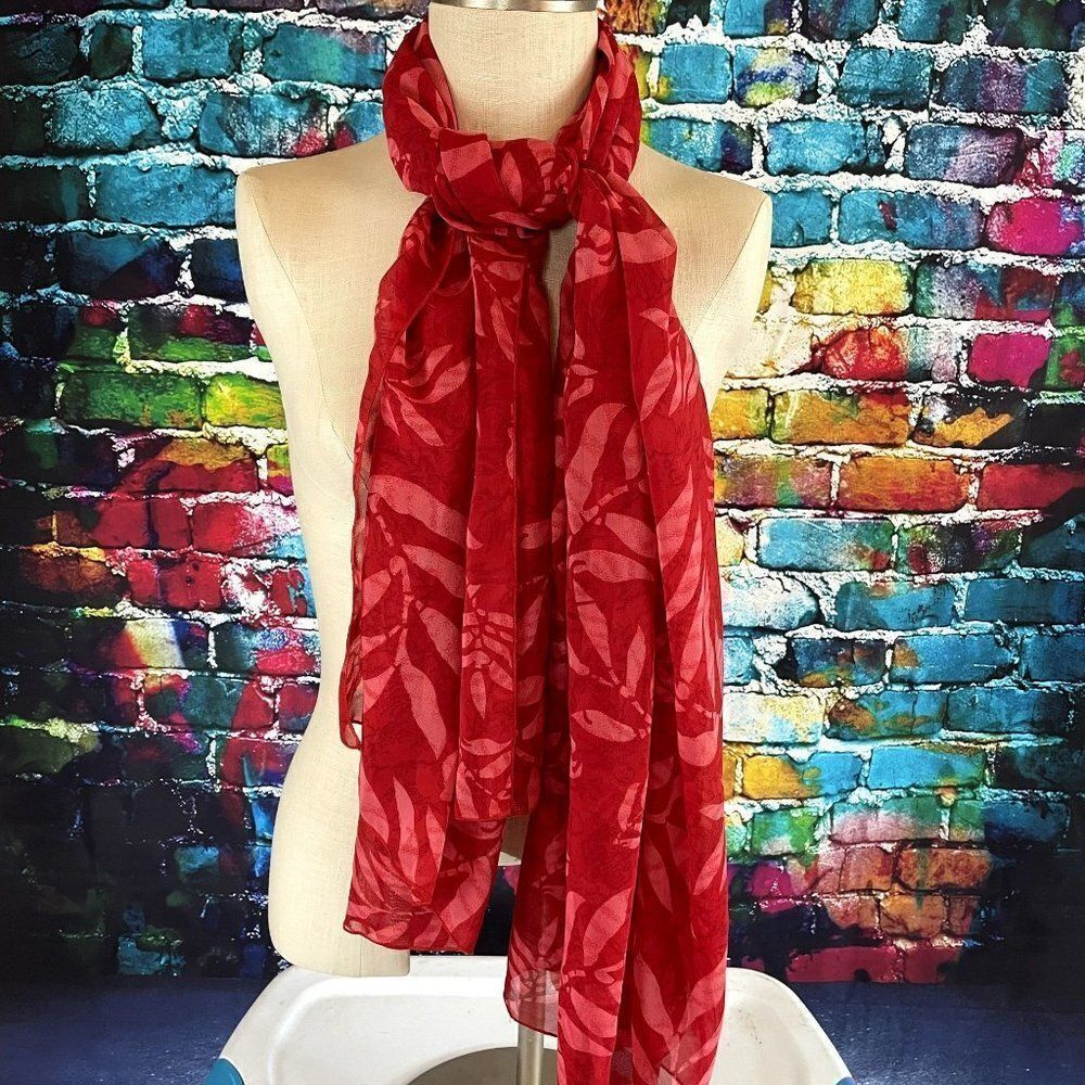 Rima Beachworld Cover Up Scarf Wrap Leaf Print